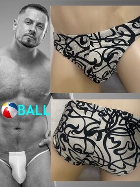 Ball Wonderjock Swimsuit Large 34-40" waist Gently worn Nylon/spandex no fabric